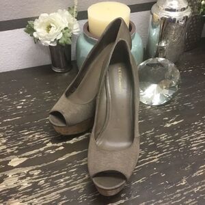 BCBGeneration “Rubyx” Cork Wedge Shoes
